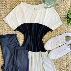 No Ship Drop Ship Bend The Rules Top In Ivory And Black