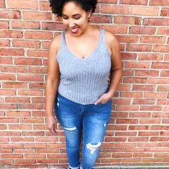 Iris & Rainbow Boutique #L803 A Tank To Remember (Heather Grey)