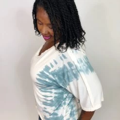 Iris & Rainbow Boutique #K762 Check My Blue Sides POL Top New Arrivals