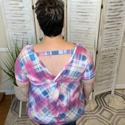 Iris & Rainbow Boutique New Arrivals #K144 Berry Twist Back Top