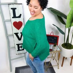 Iris & Rainbow Boutique New Arrivals #M694 Happy Evergreen Sweater