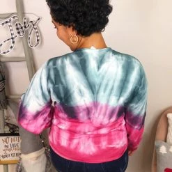 Iris & Rainbow Boutique New Arrivals #L290 Explosion Of Happiness Tie Dye POL Top (Passion Acai)
