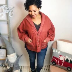 Iris & Rainbow Boutique New Arrivals #L379 Flawless Vintage Jacket (Brick)