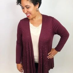 Iris & Rainbow Boutique #K673 The Lights Of The Night Sky Cardigan(Dark Plum) New Arrivals