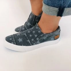 Iris & Rainbow Boutique #K185 Up In The Stars Slip On Blowfish Shoes (CHARCOAL)
