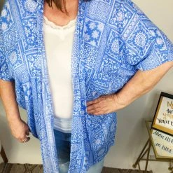 Iris & Rainbow Boutique #M616 Feel The Vibe Cardigan (Blue)