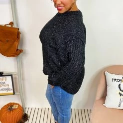 Iris & Rainbow Boutique #K930 Starry Night Speckled Sweater New Arrivals