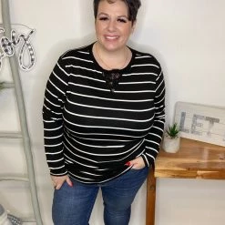 Iris & Rainbow Boutique #L535 Stripes Of Elegance Top