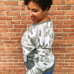 Iris & Rainbow Boutique #K493 Almost Fall In Camo Top New Arrivals