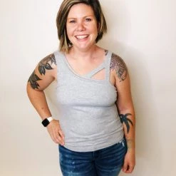 Iris & Rainbow Boutique #K397 Far Away Tank Top (Heather Gray) New Arrivals