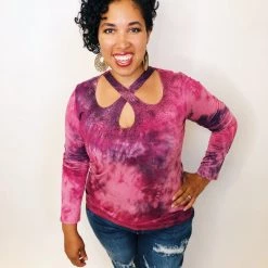 Iris & Rainbow Boutique K376 The Purple Sunset Top