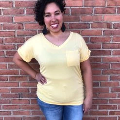 Iris & Rainbow Boutique #H997 Sunny Side Up Pocket Top