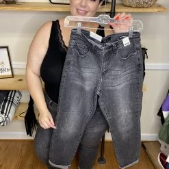 Iris & Rainbow Boutique New Arrivals #F58 Tia's Gray Cuffed Boyfriend Judy Blue Jeans