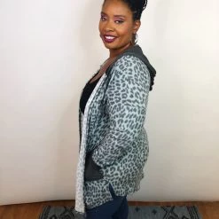 Iris & Rainbow Boutique #K650 Pouncing Patches Hooded Cardigan New Arrivals