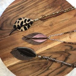 Iris & Rainbow Boutique Feathered Tassel Necklace