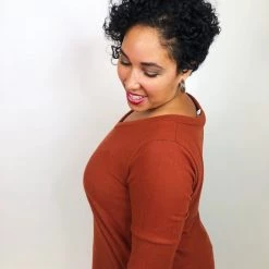 Iris & Rainbow Boutique #K685 The City Girl's Cozy Pullover (Rust)