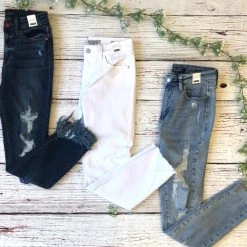 Iris & Rainbow Boutique New Arrivals #A111 Uptown Girl Destroyed Fringe Judy Blue Skinny Jeans