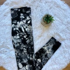 Iris & Rainbow Boutique #E02 Swirling Dreams Tie Dye Leggings (BLACK)