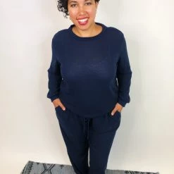 Iris & Rainbow Boutique #K739 Cozy Navy Lounge Set New Arrivals