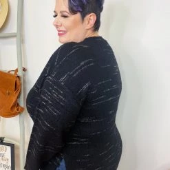 Iris & Rainbow Boutique New Arrivals #K964 Marbled Sweater (Black)