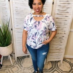 Iris & Rainbow Boutique #J907 Painting In Watercolors Floral Top