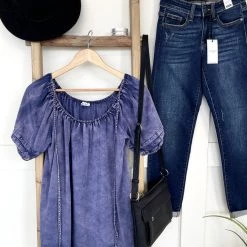 No Ship Drop Ship New Arrivals You've Been Tagged Purple Mineral Wash Top