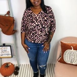 Iris & Rainbow Boutique New Arrivals *DOORBUSTER* #L14 Pink & Fierce Leopard Top