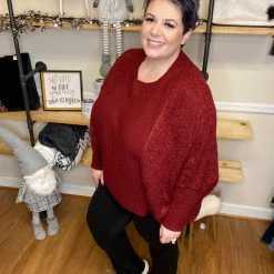 Iris & Rainbow Boutique #H50 Cherry Dolman Sweater