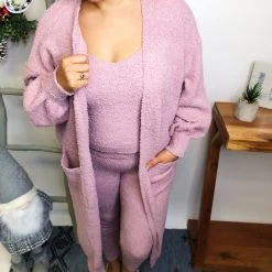Iris & Rainbow Boutique #L556 Glam It Up Knit Set (Dusty Pink) New Arrivals