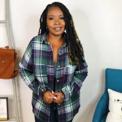 Iris & Rainbow Boutique #K827 Into The Cabin We Go Shacket