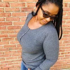 Iris & Rainbow Boutique #K662 Simply Sophisticated Long Sleeve Top (Charcoal) 13 Iris & Rainbow Boutique #K662 Simply Sophisticated Long Sleeve Top (Charcoal)