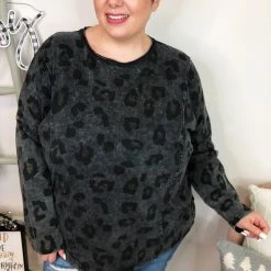 Iris & Rainbow Boutique New Arrivals #L267 Dipped In Wild Long Sleeve Leopard Top