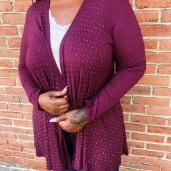 Iris & Rainbow Boutique #K673 The Lights Of The Night Sky Cardigan(Dark Plum) New Arrivals