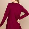 Iris & Rainbow Boutique #464 Strolling Downtown Top (burgundy) New Arrivals