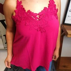 Iris & Rainbow Boutique #M233 Crochet Princess Top (Fuchsia) New Arrivals