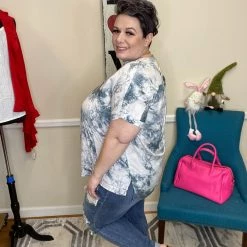 Iris & Rainbow Boutique #H824 Crash Into Me Tie Dye Top