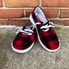 Iris & Rainbow Boutique #D29 Red Buffalo Plaid Slip On Shoes