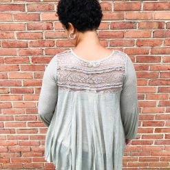 Iris & Rainbow Boutique #K625 Savannah's Favorite Long Sleeve Top (Faded Sage)