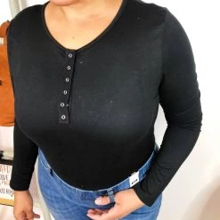 Iris & Rainbow Boutique #L198 Snap To Attention Bodysuit (BLACK)