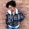 Iris & Rainbow Boutique #L329 Mahogany Plaid POL Shacket