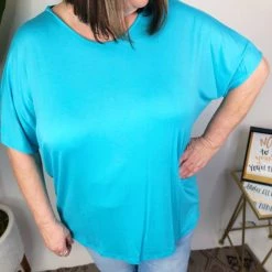 Iris & Rainbow Boutique New Arrivals #M622 Show My Cut Out Top (Ocean Blue)