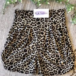 Iris & Rainbow Boutique New Arrivals #B81 Sassy Leopard Harem Shorts - TAN