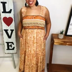 Iris & Rainbow Boutique #M242 My Jam Maxi Dress (Orange)