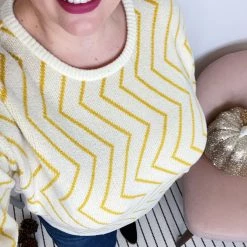 Iris & Rainbow Boutique #K959 Zig Zag Honey Sweater