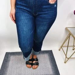 Iris & Rainbow Boutique #N261 Summer Heat Mid Rise Straight Risen Jeans