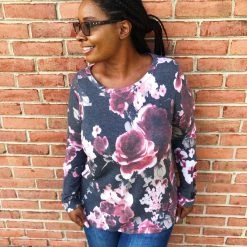 Iris & Rainbow Boutique #K688 Sparks Of Joy Floral Top