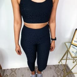 Iris & Rainbow Boutique New Arrivals #M571 Sexy Leopard Jacquard Leggings (Black)