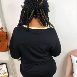 Iris & Rainbow Boutique #K933 Varsity Day 3/4 Sleeve Top New Arrivals