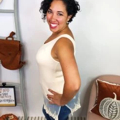 Iris & Rainbow Boutique #L10 Underneath It All Lace Top (Beige) New Arrivals