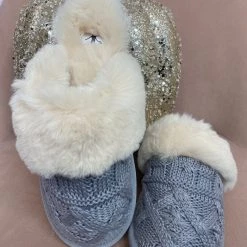 Iris & Rainbow Boutique #K975 Pearl Grey Slippers